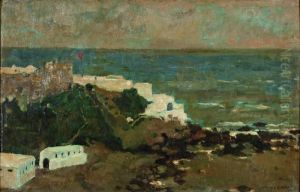 "kust Van Tanger (regendag)" by Hendrik Johannes Haverman