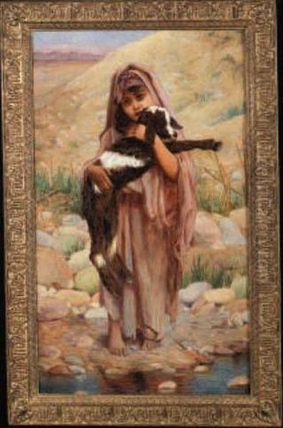 Jeune Fille Avec Une Chevre - view 1