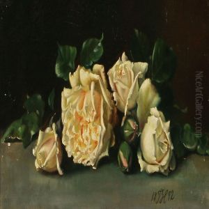 White Roses On A Table White Roses On A Table