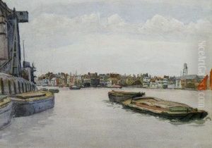 Limehouse Reach On The Thames by William Th. Martin Hawksworth