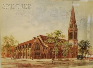 Rendering Of A Gothicrevival Church Designed By Richard Upjohn by Hughson Hawley