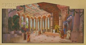 Interior Of An Egyptian Revival Hall by Hughson Hawley
