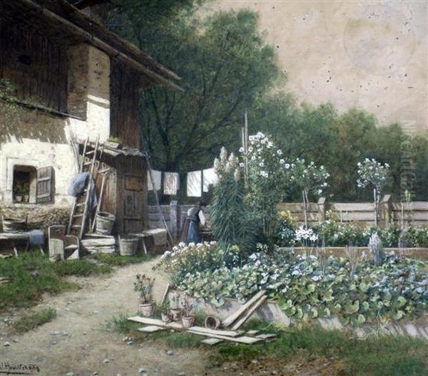 Woman In A Garden - view 1