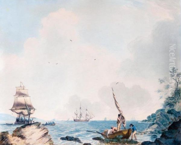 Figures Rowing To Shore - view 1