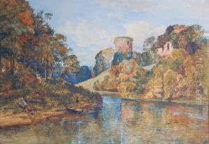 An Angler By A Ruined Castle by Charles Duncan Hay-Campbell