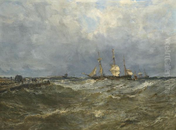 A Merchantman Heaving-to And Calling For A Pilot As She Approaches Harbour - view 1