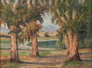 California Landscape With Lake by Lee Hayes