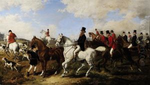 John Poyntz, 5th Earl Spencer (1835-1910) With The Ward Union Hunt,1877. by Michael Angelo Hayes