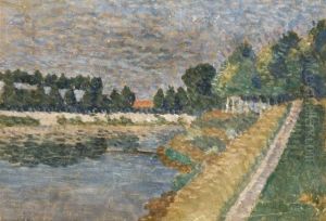 Paysage En Bord De Riviere by Louis Hayet