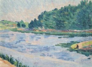 Chemin Le Long De La Riviere by Louis Hayet