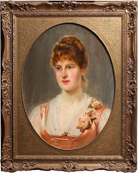 Portrait Of A Young Lady With Rosecorsage - view 1