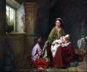 Interior Scene With Motherand Child by John Haynes-Williams
