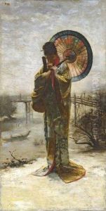 Japonnaise A L'ombrelle by Leon Albert Hayon
