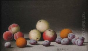 Still Life Of Peaches, Apples Oranges And Plums by Barton Stone Hays