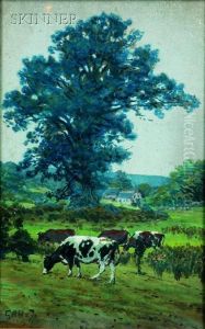 Landscapes With Grazing Cattle: by George Arthur Hays