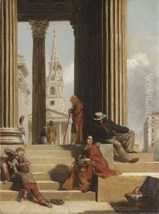 The Portico Of The National Gallery by Angelo Cohen Hayter