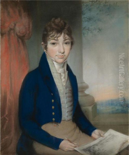 Portrait Of An Artist, Seated, A Landscape Beyond - view 1