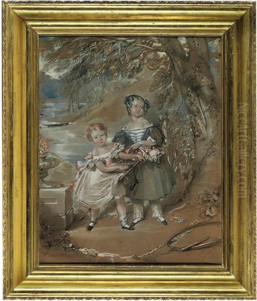 Portrait Of Lady Georgiana Francis Spencer (1832-1852) And The Hon.john Poyntz Spencer (1835-1910) - view 1