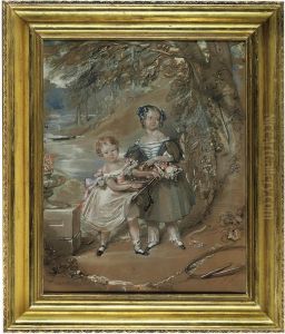Portrait Of Lady Georgiana Francis Spencer (1832-1852) And The Hon.john Poyntz Spencer (1835-1910) by John Hayter