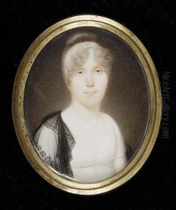 A Pair Of Portraits Of Mr And Mrs Rudd: He, Wearing Black Coat, Frilled White Chemise And Tied Stock; She, Wearing White Dress, Matching Bandeau And Black Lace Shawl