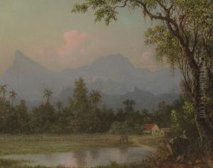 South American Scene With A Cabin by Martin Johnson Heade