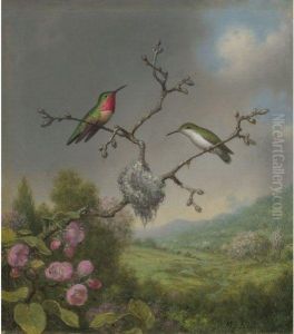 Hummingbirds And Apple Blossoms by Martin Johnson Heade