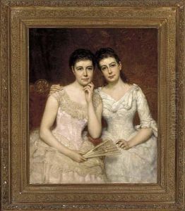Portrait Of Miss Sophie Burnley And Miss Charlotte Heath Burnley by George Peter Alex. Healy