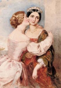Portrait Of Catherine And Bianca In A Classical Pose by Thomas Heaphy
