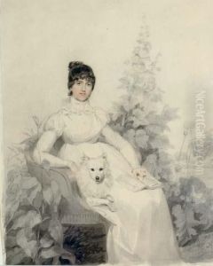 Portrait Of Miss Godfrey, Full-length, Seated With Her Dog