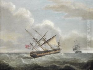 Englischefregatte Auf Hoher See by Joseph Heard
