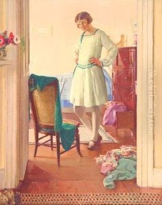 The Green Dress" The Artist by Frank Gascoigne Heath