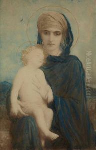 Vierge A L'enfant by Ernest Hebert