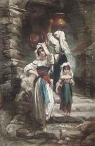 Peasant Women Of Servaro by Ernest Hebert