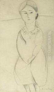 Portrait De Jeune Fille by Jeanne Hebuterne