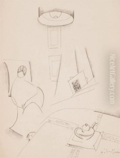 Eudoxie-anais Tellier, La Mere De Jeanne Hebuterne, A La Theiere - view 1
