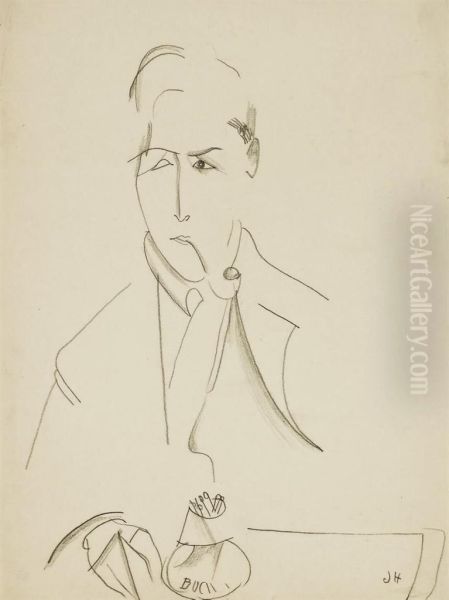 Portrait De Modigliani A La Pipe - view 1