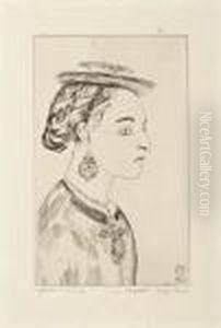 Portrait De Femme De Profil by Joseph Hecht