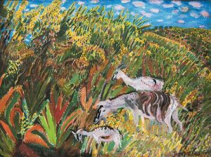 Paysage Exotique Aux Animaux by Joseph Hecht