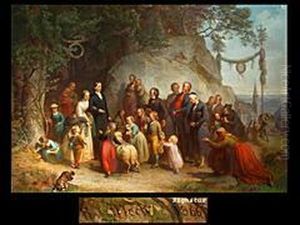 Die Ankunft Des Brautpaares by Wilhelm Emil Robert Heck
