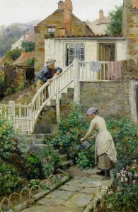Watering The Garden by Ralph Hedley