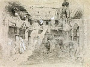 Scene De Rue A Constantine by Edmond Hedouin