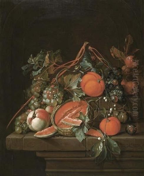 Fruit Still Life On A Stone Table. - view 1