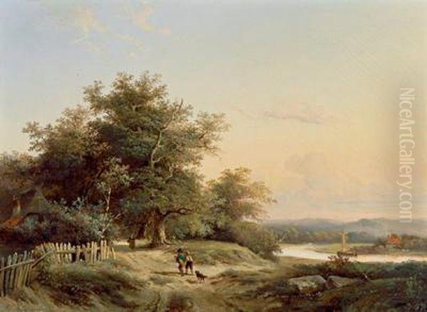 Flusslandschaft Mit Figurlicher Staffage - view 1
