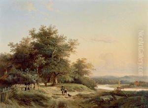 Paesaggio Fluviale Con Figure Accessorie by Georgius Heerebaart