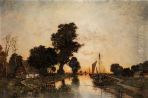 Moorlandschaft In Abendstimmung by Karl Heffner