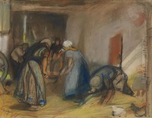 Dreschende Frauen by Otto Heichert