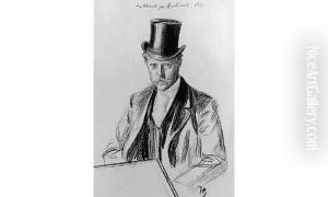 Autoportrait Au Chapeau Haut De Forme (1899) by Oswald Heidbrinck
