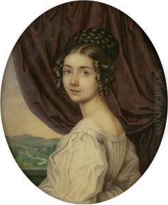 Bildnis Einer Jungen Dame by Franz Napoleon Heigel