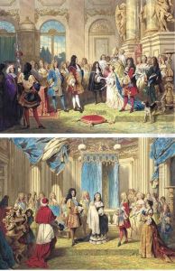 The Marriage Of The Duc De Bourgogne To Marie-adelaide Of Savoy On7 December 1697, In The Presence Of King Louis Xiv; And Thepresentation Of The Newborn Louis, Duc De Bourgogne, To Hisgrandfather King Louis Xiv by Franz Napoleon Heigel