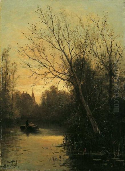 Abendliche Flusslandschaft. - view 1